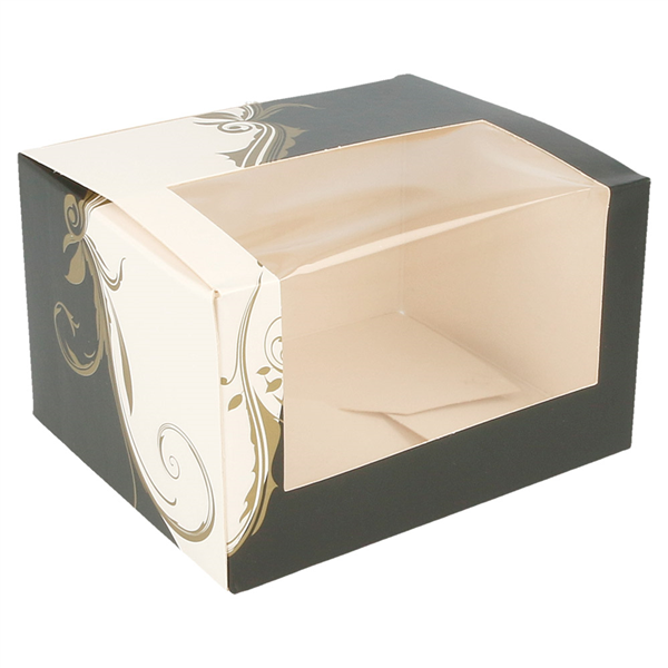 BOÎTES PÂTISSERIES AVEC FENÊTRE "THEPACK CLASSIC" 250 G/M2 11x13x8 CM BLANC CARTON ONDULÉ NANO-MICRO (50 UNITÉ) - Garcia de Pou