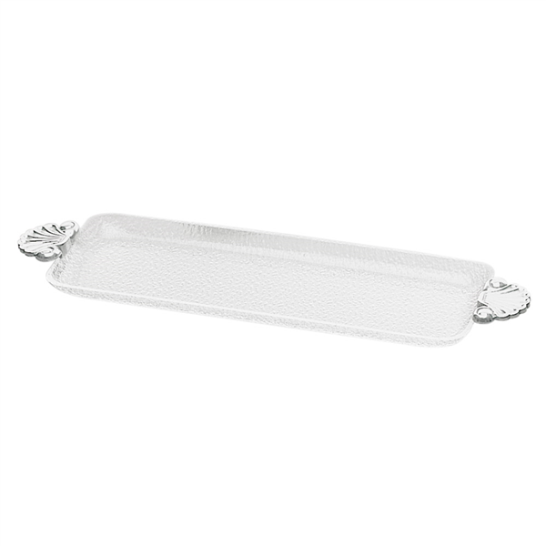 PLATEAU RECTANGULAIRE ANSES ALUMINIUM  55x16,5 CM TRANSPARENT POLYCARBONATE (1 UNITÉ) - Garcia de Pou