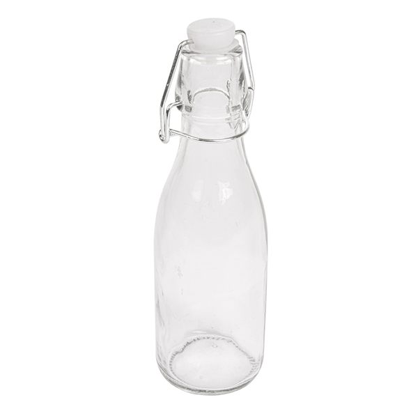 BOUTEILLE + FERMETURE CLIP 250 ML Ø 5,5x19,5 CM TRANSPARENT VERRE (48 UNITÉ) - Garcia de Pou