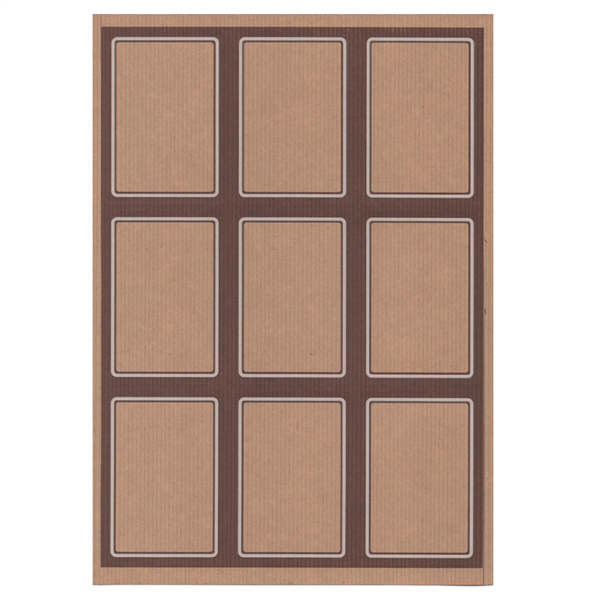 100 FEUILLES DIN A4 9 ÉTIQUETTES RECTANGULAIRES  6,3x9 CM KRAFT (1 UNITÉ) - Garcia de Pou