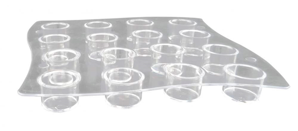 SUPPORTS RÉUTILISABLES POUR 16 VERRINES TUBES  15,5x15,5x1,6 CM TRANSPARENT PS (2 UNITÉ) - Garcia de Pou