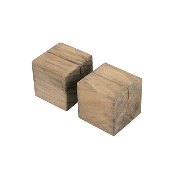 2 U. SUPPORTS CUBIQUES POUR ARDOISES  4,8 CM NATUREL BOIS (8 UNITÉ) - Garcia de Pou