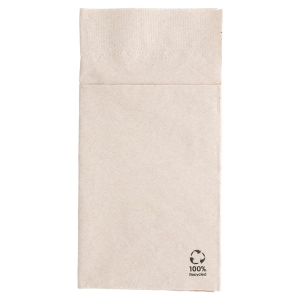 SERVIETTES KANGOUROU ECOLABEL 2 PLIS  18 G/M2 40x40 CM NATUREL OUATE RECYCLÉE (1000 UNITÉ) - Garcia de Pou