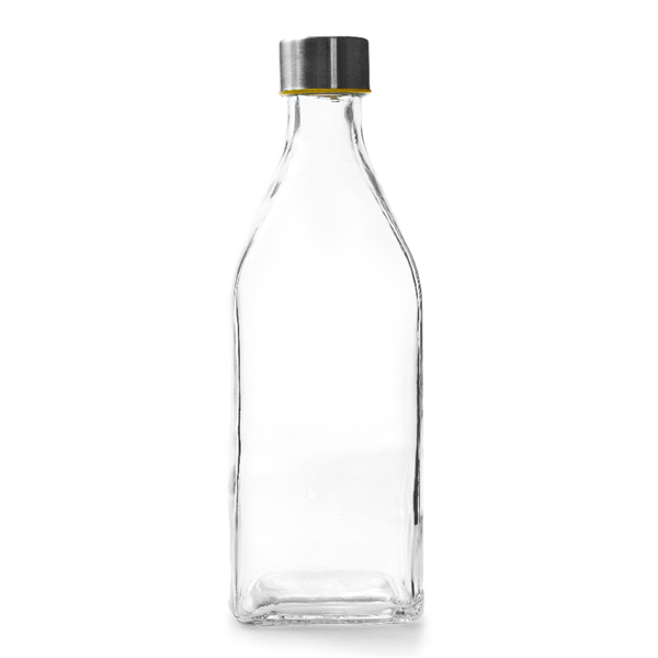 BOUTEILLE + BOUCHON ACIER 1 L Ø 8,8x25,8 CM TRANSPARENT VERRE (12 UNITÉ) - Garcia de Pou