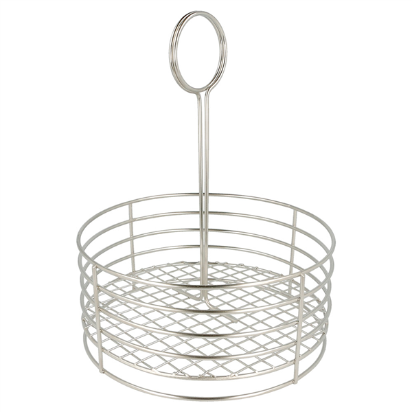 BASKET ROND  Ø 19x24 CM ARGENTE INOX (1 UNITÉ) - Garcia de Pou