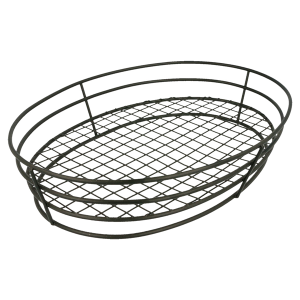 BASKET OVALE  28x20,5x5,7 CM NOIR ACIER (24 UNITÉ) - Garcia de Pou