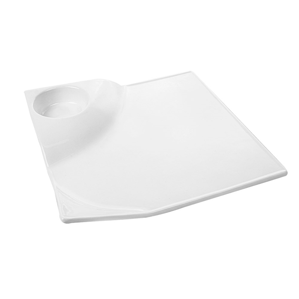 ASSIETTES CARRÉES  25,4x4,5 CM BLANC PORCELAINE (4 UNITÉ) - Garcia de Pou