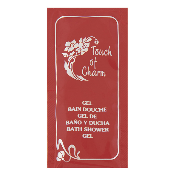 SACHETS GEL DOUCHE "TOUCH OF CHARM" 10 ML 10x5 CM BORDEAUX PET (1000 UNITÉ) - Garcia de Pou