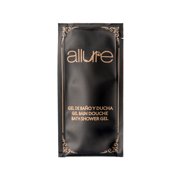 SACHETS GEL DOUCHE "ALLURE" 10 ML 10x5 CM NOIR (1000 UNITÉ) - Garcia de Pou