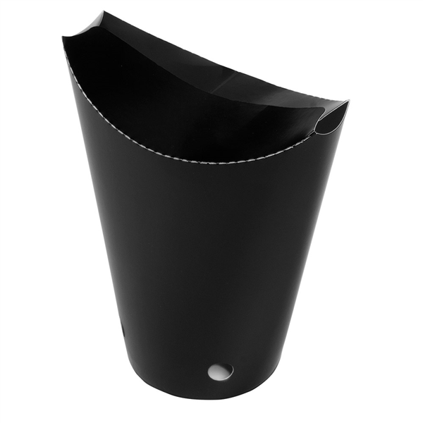 GOBELETS À FRITES AVEC FERMETURE 12 OZ - 360 ML 220 + 18PE G/M2 6,7x12,5 CM NOIR CARTON (100 UNITÉ) - Garcia de Pou