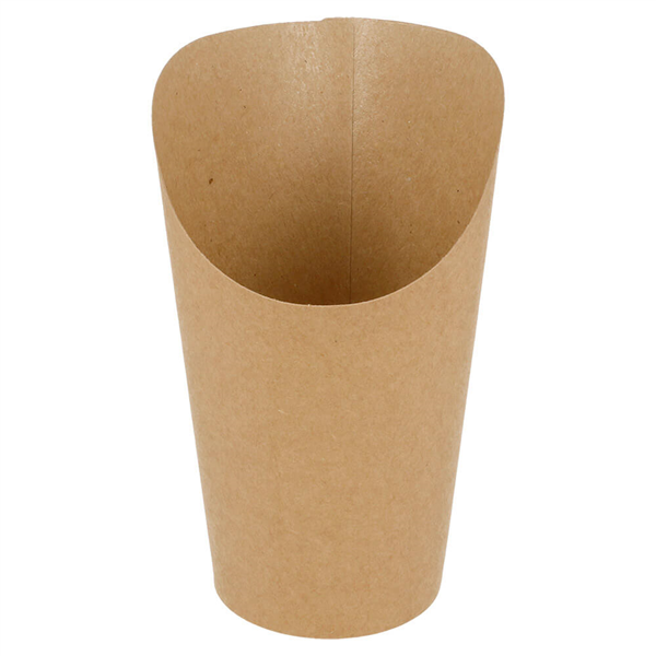 GOBELETS A FRITES OUVERTS 16 OZ - 480 ML 200 + 25PE G/M2 Ø8,5x13,5 CM MARRON CARTON (50 UNITÉ) - Garcia de Pou