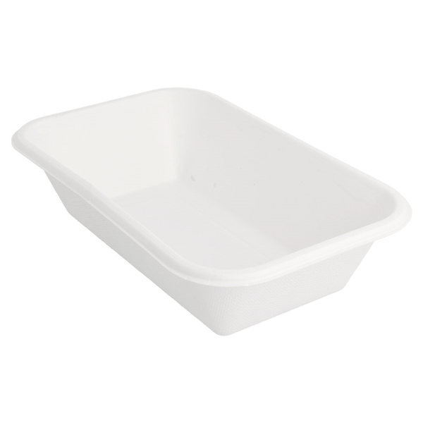 PLATEAUX "BIONIC" 950 ML 21,5x14x5,2 CM BLANC BAGASSE (600 UNITÉ) - Garcia de Pou