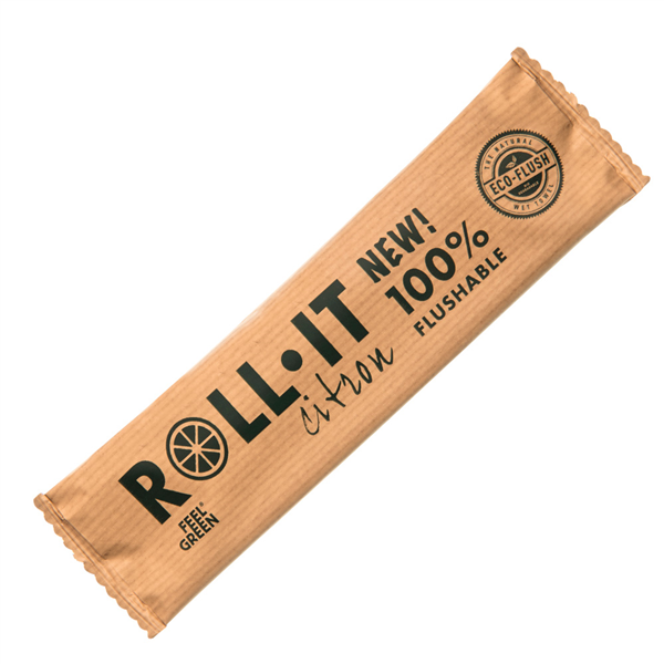 RINCE-DOIGTS FLUSHABLE "ROLL-IT - FEEL GREEN" 50 G/M2 14,5x4 CM BLANC CELLULOSE (1280 UNITÉ) - Garcia de Pou