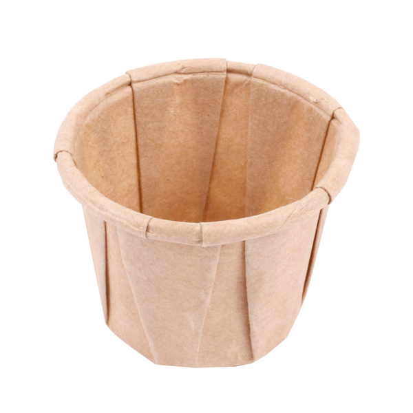 POTS TRAITEUR PLISSÉ 22 ML (0,7 oz) 80 G/M2 Ø3,8/2,6x2,8 CM NATUREL PARCH.INGRAISSABLE (250 UNITÉ) - Garcia de Pou