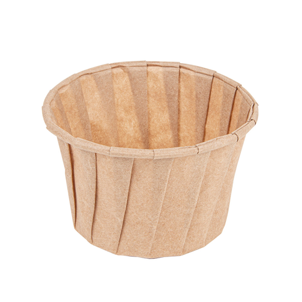 POTS TRAITEUR PLISSÉ 100 ML (3,2 oz) 80 G/M2 Ø6,6/5x4,2 CM NATUREL PARCH.INGRAISSABLE (250 UNITÉ) - Garcia de Pou