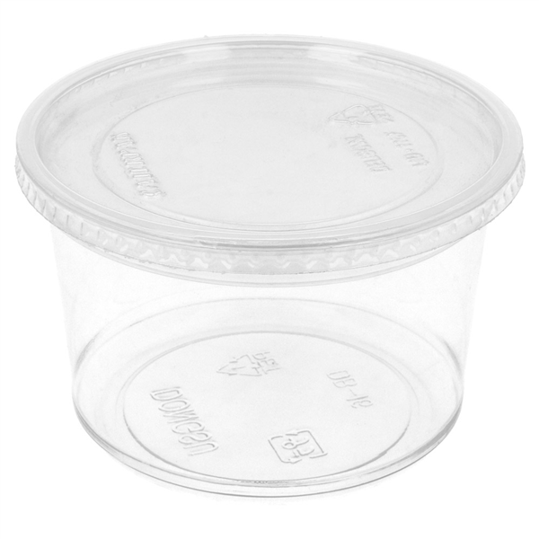 POTS TRAITEUR + COUVERCLES 375 ML Ø11,7x6,1 CM TRANSPARENT PET (250 UNITÉ)