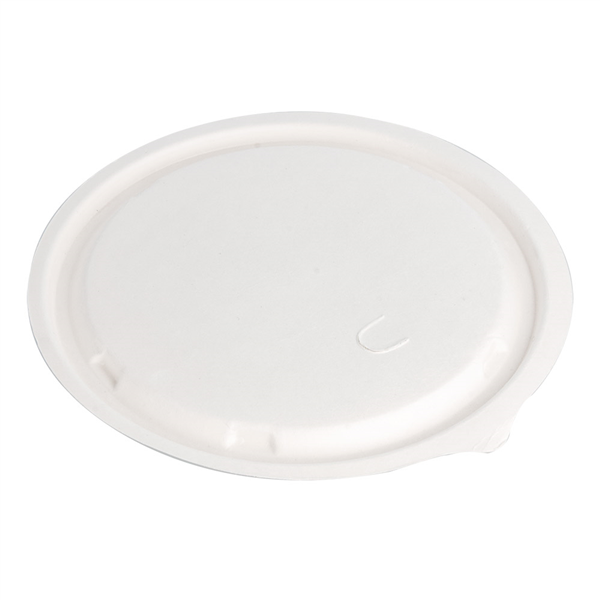 COUVERCLES BAS POUR SALADIERS 224.33 "BIONIC"  Ø 18x0,7 CM BLANC BAGASSE (600 UNITÉ) - Garcia de Pou