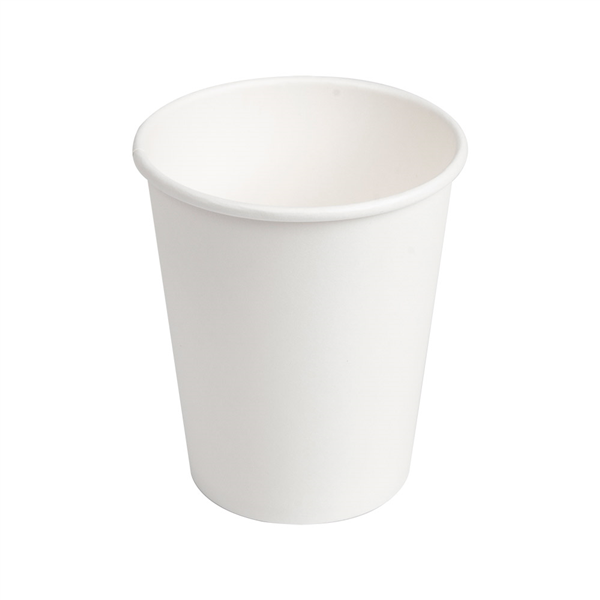 GOBELETS BOISSONS CHAUDES 1 PAROI  240 ML 280 + 18 PE G/M2 Ø8/5,6x9,2 CM BLANC CARTON (400 UNITÉ)