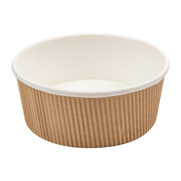 POTS DOUBLE PAROI, ONDULÉ 780 ML 280 + 250 + 18PE G/M2 Ø15/12,8x6 CM MARRON CARTON (250 UNITÉ) - Garcia de Pou