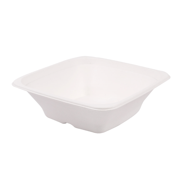 BOLS CARRÉS "BIONIC" 700 ML 18x18x6 CM BLANC BAGASSE (400 UNITÉ) - Garcia de Pou