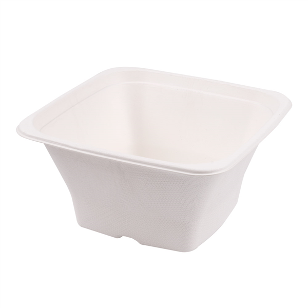 BOLS CARRÉS "BIONIC" 1,2 L 18x18x9 CM BLANC BAGASSE (400 UNITÉ) - Garcia de Pou