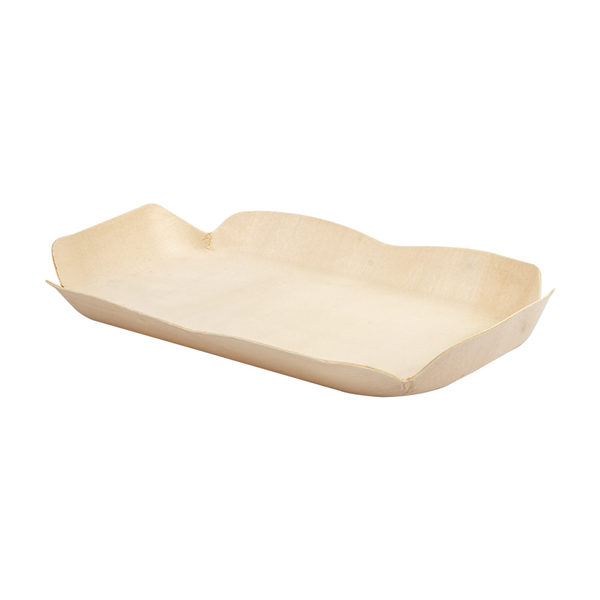 BARQUETTES RECTANGULAIRES "WOOD"  16,5x11x2 CM NATUREL BOIS (50 UNITÉ) - Garcia de Pou