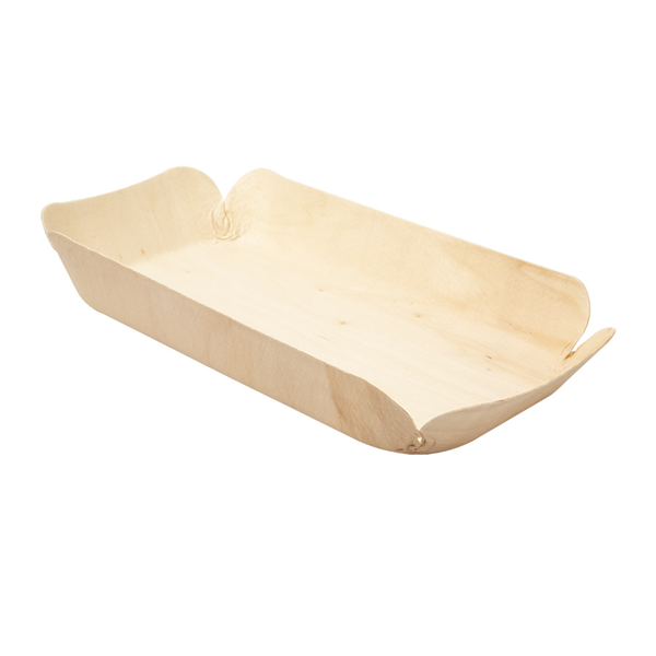 BARQUETTES RECTANGULAIRES "WOOD"  22,5x11,5x3 CM NATUREL BOIS (50 UNITÉ) - Garcia de Pou