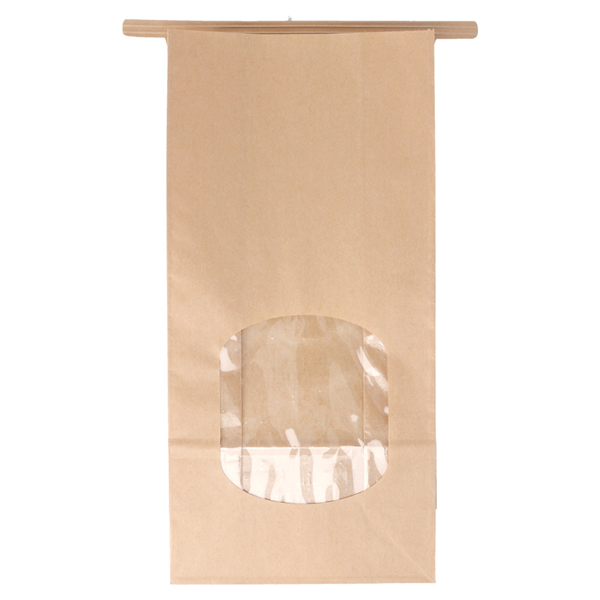 SACS SOS AUTO-FERMETURE AVEC FENÊTRE 1,9 L 60 G/M2 + 25µ OPP 12+6,5x24,6 CM NATUREL KRAFT (500 UNITÉ) - Garcia de Pou