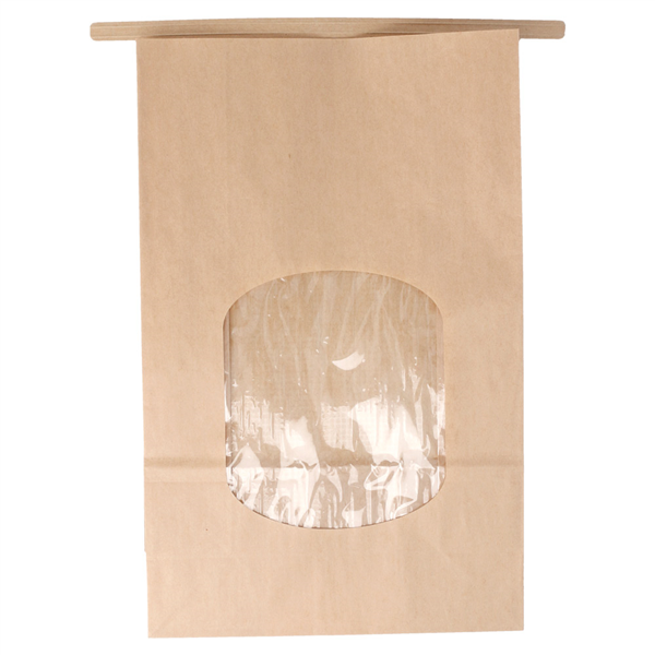 SACS SOS AUTO-FERMETURE AVEC FENÊTRE 2,6 L 60 G/M2 + 25µ OPP 15,5+7x24,2 CM NATUREL KRAFT (500 UNITÉ) - Garcia de Pou