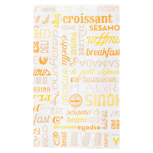 SACHETS CROISSANTS "PAROLE" 33 G/M2 12+5x22 CM BLANC CELLULOSE (500 UNITÉ) - Garcia de Pou