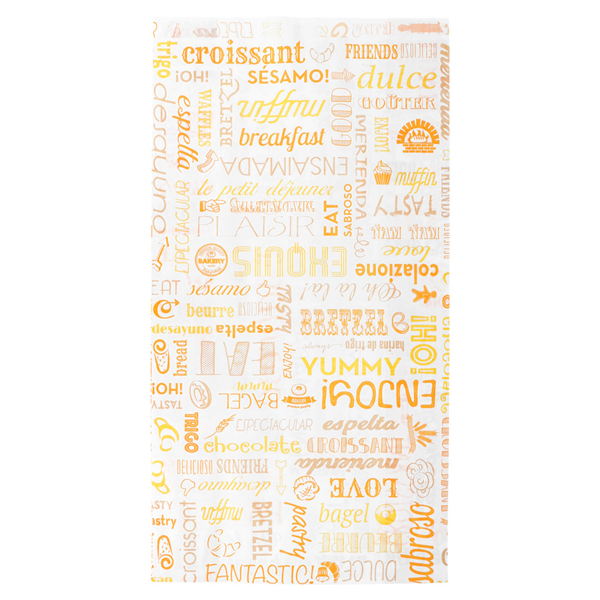 SACHETS CROISSANTS "PAROLE" 33 G/M2 19+8x35 CM BLANC CELLULOSE (250 UNITÉ) - Garcia de Pou