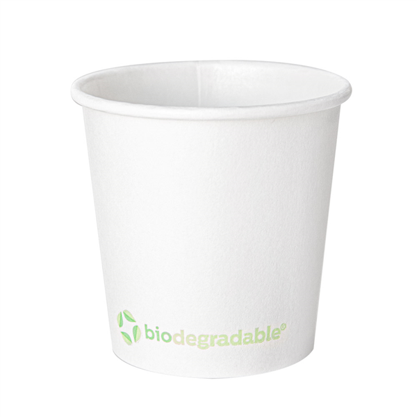 GOBELETS BOISSONS CHAUDES 1 PAROI "BIODEGRADABLE" 120 ML 170 + 30 PLA G/M2 Ø6,2/4,5x6 CM BLANC CARTON+PLA (1000 UNITÉ) - Garcia de Pou