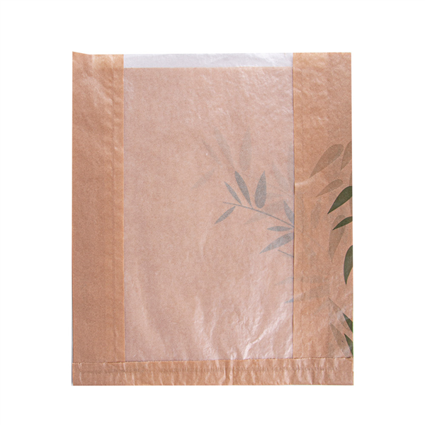 SACHETS PAIN ROND AVEC FENÊTRE ECO "FEEL GREEN" 32 G/M2 26+4x30 CM NATUREL KRAFT (250 UNITÉ) - Garcia de Pou