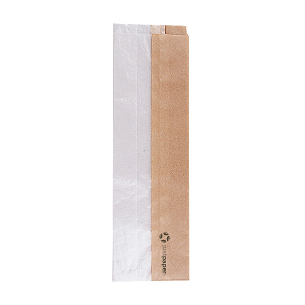 SACHETS POUR SANDWICHES AVEC FENÊTRE ECO "CORNER WINDOW" 40 G/M2 9+5,5x30 CM NATUREL KRAFT (250 UNITÉ) - Garcia de Pou