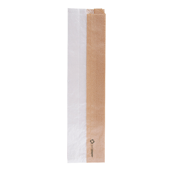 SACHETS POUR SANDWICHES AVEC FENÊTRE ECO "CORNER WINDOW" 40 G/M2 9+5,5x38 CM NATUREL KRAFT (250 UNITÉ) - Garcia de Pou