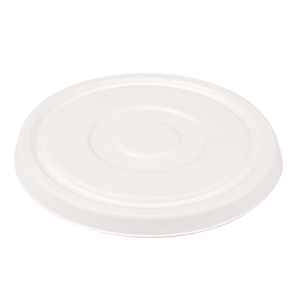 COUVERCLES BAS POUR SALADIERS 231.26/224.32 "BIONIC"  Ø16 CM BLANC BAGASSE (600 UNITÉ) - Garcia de Pou