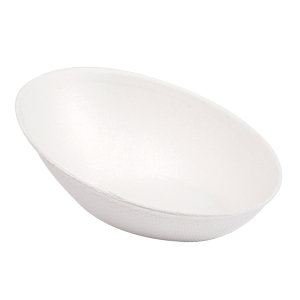 RÉCIPIENT OVALE "BIONIC"  8x4,8x2,7 CM BLANC BAGASSE (1000 UNITÉ) - Garcia de Pou