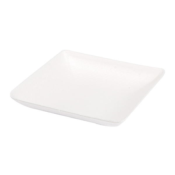 RÉCIPIENT CARRÉ "BIONIC"  6,5x6,5x1,2 CM BLANC BAGASSE (1000 UNITÉ) - Garcia de Pou