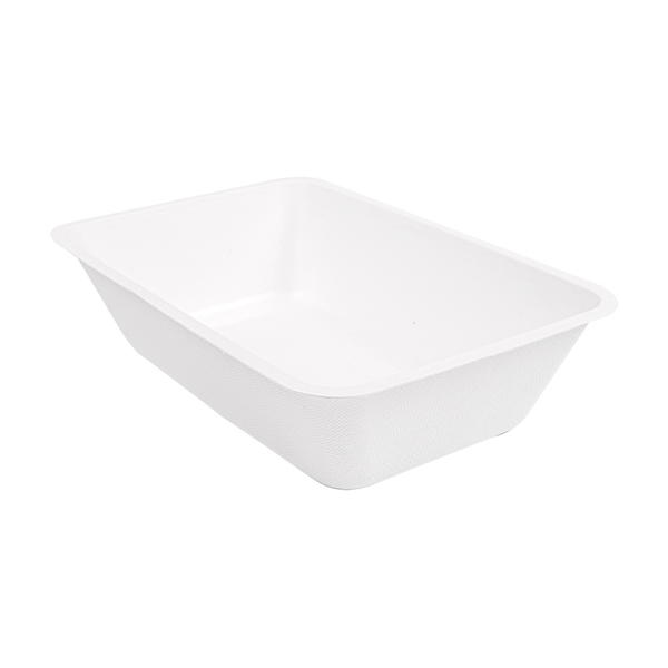 BARQUETTES "BIONIC" 800 ML 20,3x13,6x5 CM BLANC BAGASSE (500 UNITÉ) - Garcia de Pou