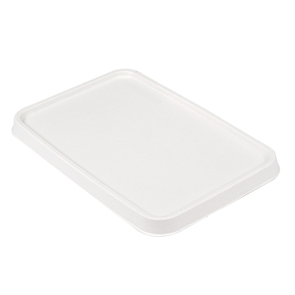 COUVERCLES POUR RÉF. 233.06/07 "BIONIC"  20,3x13,6x1,3 CM BLANC BAGASSE (500 UNITÉ) - Garcia de Pou