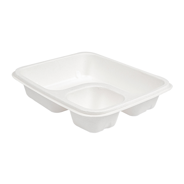 PLATEAU POUR NACHOS "BIONIC"  19x16,5x3,8 CM BLANC BAGASSE (300 UNITÉ) - Garcia de Pou