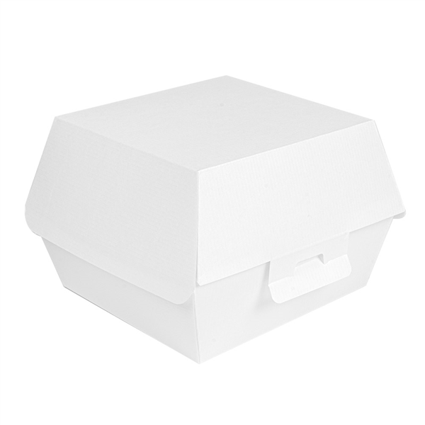 BOÎTES HAMBURGER "THEPACK" 230 G/M2 13x12,5x9 CM (M) BLANC CARTON ONDULÉ NANO-MICRO (500 UNITÉ) - Garcia de Pou