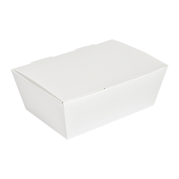 BOÎTES "LUNCH BOX" COUVERCLES "THEPACK" 500 ML (16 oz) 230 G/M2 14x9,7x5 CM BLANC CARTON ONDULÉ NANO-MICRO (480 UNITÉ) - Garcia de Pou