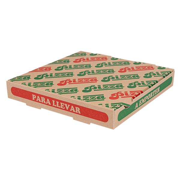 BOÎTES PIZZA "THEPACK" 330 G/M2 26x26x3,8 CM NATUREL CARTON ONDULÉ MICROCANAL (100 UNITÉ) - Garcia de Pou