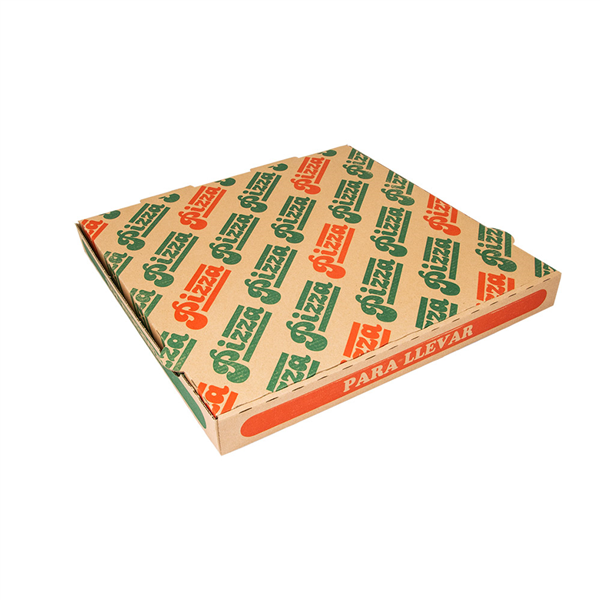 BOÎTES PIZZA "THEPACK" 330 G/M2 33x33x3,8 CM NATUREL CARTON ONDULÉ MICROCANAL (100 UNITÉ) - Garcia de Pou