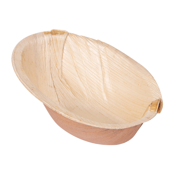 BOL OVALE COURBE "ARECA" 160 ML 14x10x6,4 CM NATUREL ARECA (200 UNITÉ) - Garcia de Pou