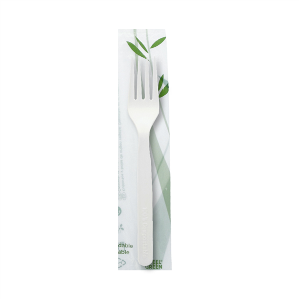 SACHET FOURCHETTE  18 CM BLANC CPLA (500 UNITÉ) - Garcia de Pou