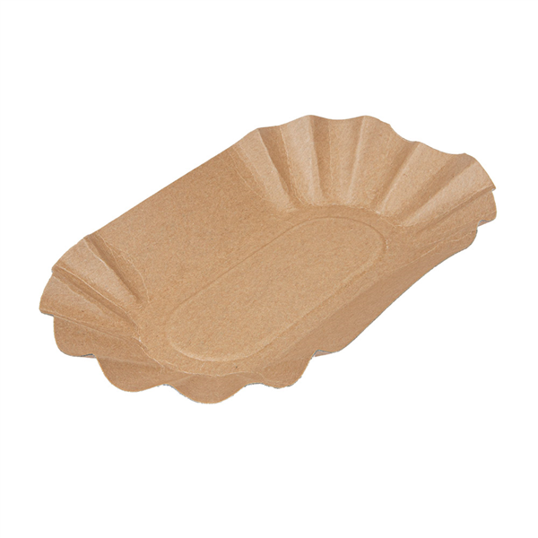 PLATEAUX OVALES  300 G/M2 19,5x11x3,2 CM NATUREL KRAFT (1000 UNITÉ) - Garcia de Pou