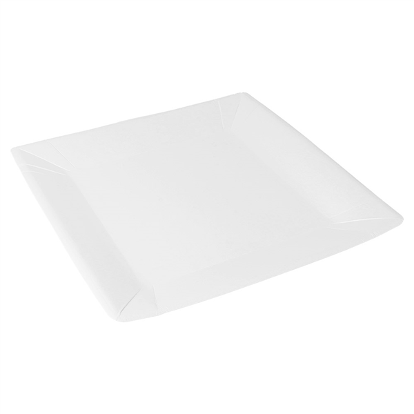 ASSIETTES CARRÉES  245 G/M2 23x23 CM BLANC CARTON (400 UNITÉ)