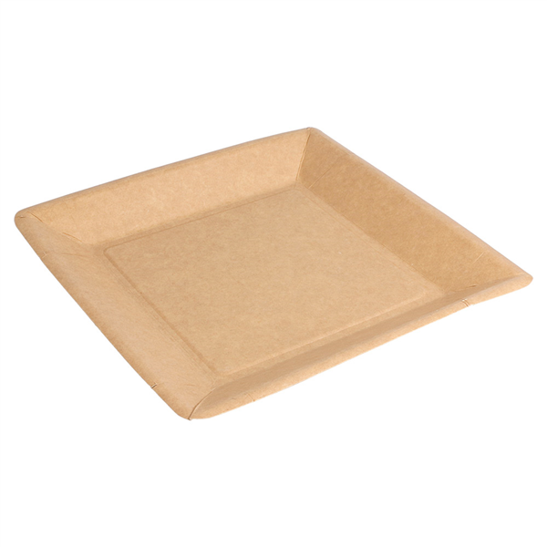 ASSIETTES CARRÉES LAQUÉS  255 G/M2 18x18 CM NATUREL CARTON (400 UNITÉ) - Garcia de Pou